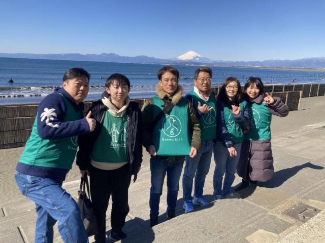 江の島ビーチクリーン！富士山がキレイに見えました！