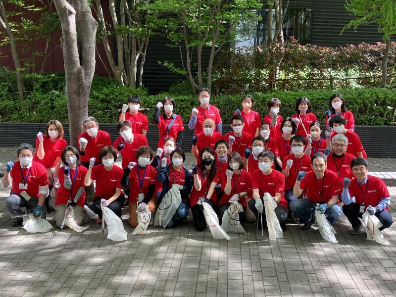サーモフィッシャーサイエンティフィック ジャパングループさんとコラボ掃除！@三田画像