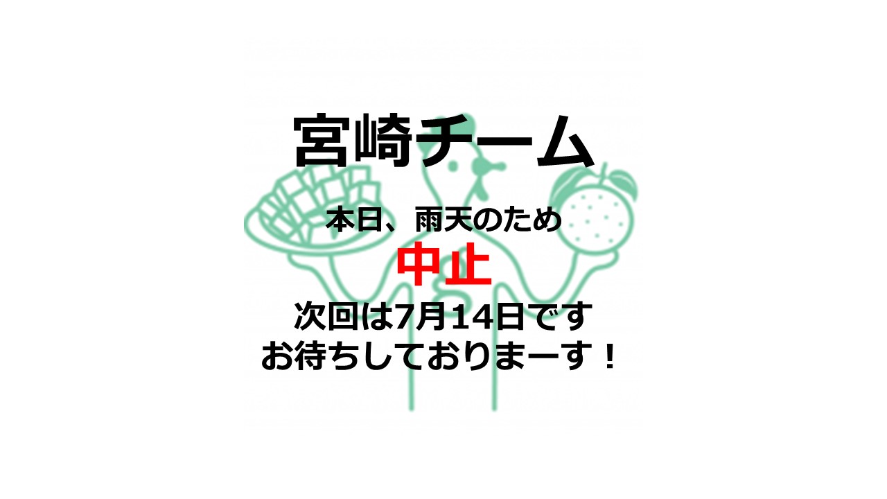 宮崎チーム・本日のおそうじは中止です